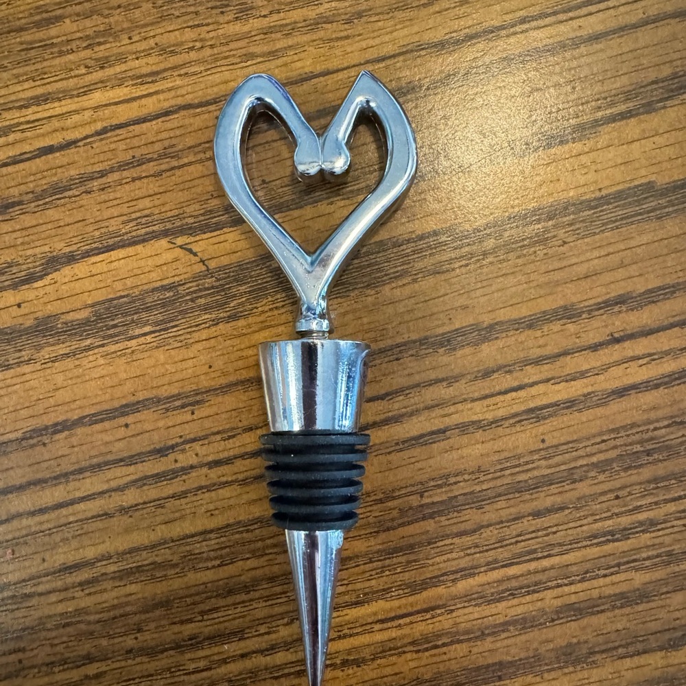 Heart Shaped Silver Wine Stopper